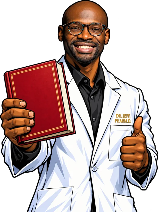 Dr. Jeff holding up a book