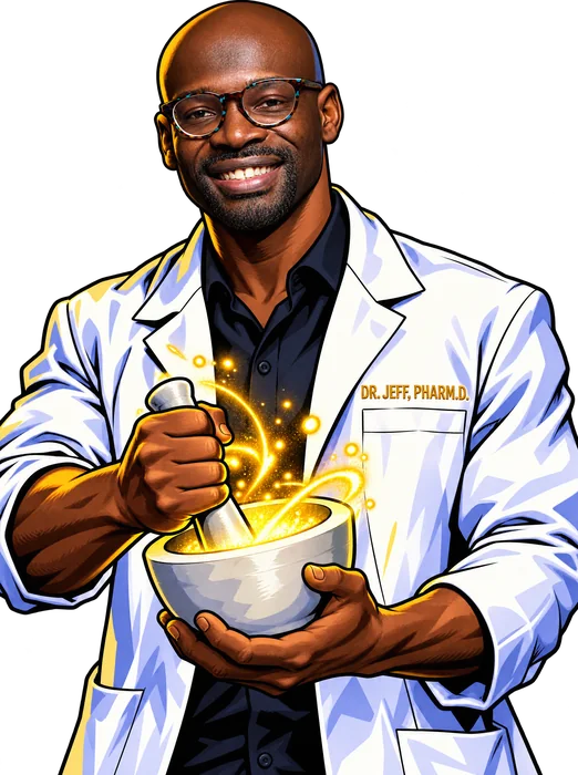 Dr. Jeff mixing the champ's next Rx
